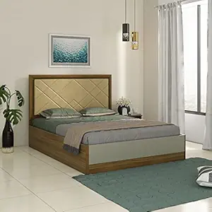 HomeTown Petra King Bed with Hydraulic Storage Walnut