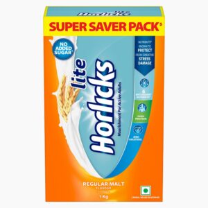 Horlicks Lite 1kg High Protein Zero Sugar Malt Flavor Rs. 424