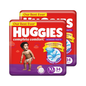 Huggies Complete Comfort Wonder Pants Baby Diapers XL, 68 Count