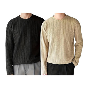 I ENTERPRISE Men’s Cotton Blend T-Shirt Round Neck Full Sleeve Combo Pack of 2
