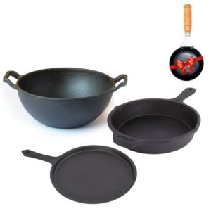 The Indus Valley Cast Iron Cookware Set + Free Tadka Pan