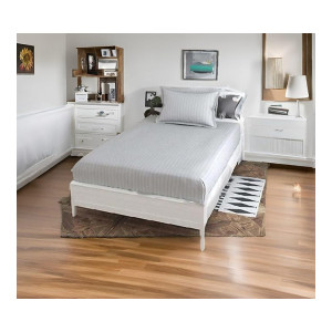 Industries Single Bedsheet with Pillow Cover, Cotton & Satin Stripes, 144 TC (Grey)