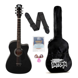 Intern INT-38C-BK-G 38 Inches Acoustic Guitar Kit