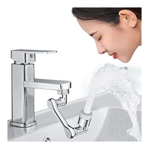 IONIX Universal 1080° Swivel Robotic Arm Faucet Extender Aerator (Chrome Finish)