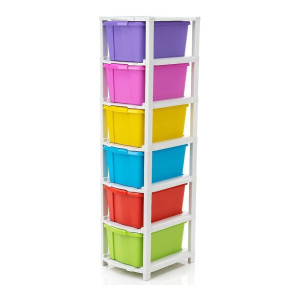 J K INTERNATIONAL 6 Compartments Plastic Modular Drawer
