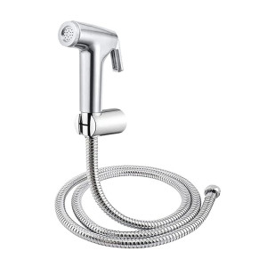 Jet Spray Toilet Health Faucet with SS-304 Grade ABS 1.0 Meter Flexible Hose Pipe and Wall Hook