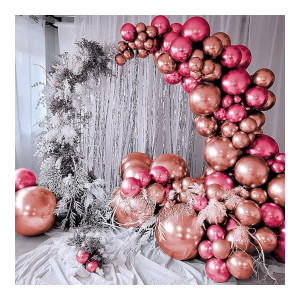 Just Party Rose Gold & Red Metallic Chrome Balloons