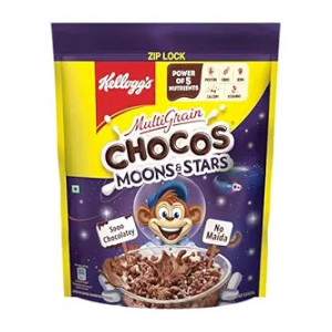 Kellogg’s Chocos Moons & Stars, With Whole Grain, Source Of Fibre, High In Calcium & Protein, With 10 Essential Vitamins & Minerals