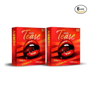 Kindly Tease Ultra Thin Strawberry Flavour Condoms – Extra Sensitive, 0.05 MM Thin
