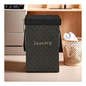 Kuber Industries Non Woven Clothes Basket (75 Ltr) Toy Storage Box with Lid & Handles