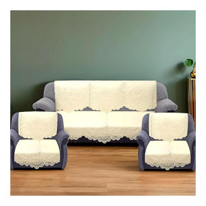 Kuber Industries Floral Cotton Sofa Full Cover Set