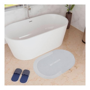 Kuber Industries Oval Anti-Skid Bathroom Mat
