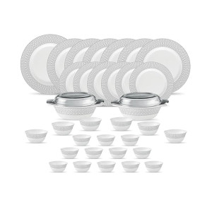 La Opala Diva Velvett Collection Opal Glass Dinner Set 35 pcs for Family of 6