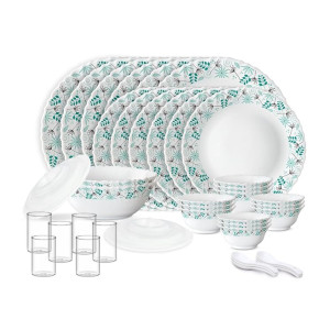 Larah by Borosil Silk Series Stardust Opalware Dinner Set (40 Pcs)