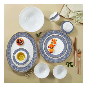 Larah by Borosil Opalware 60 Pcs Dinner Set