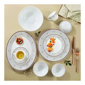 Larah by Borosil 60 Pcs Opalware Dinner Set (Regalia Grace)