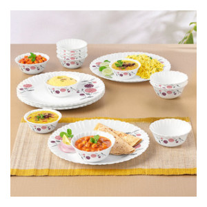 Larah by Borosil 18 Pc Dinner Set at Rs918 | Flipkart Deal