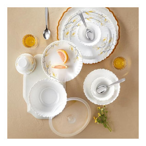 Larah by Borosil Silk Series Bella Opalware Dinner Set (41 Pcs)
