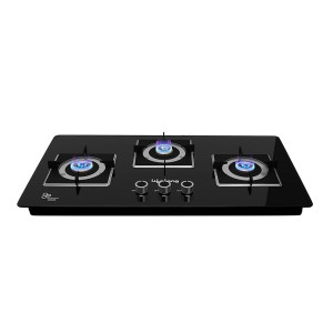 Lifelong Lexus 3 Burner Hob Top Gas Stove with Toughened Glass & Manual Ignition