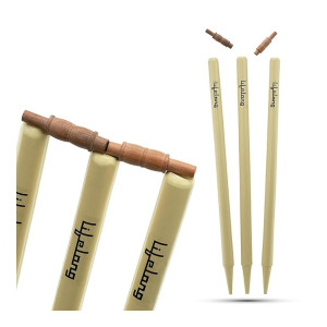 Lifelong Cricket Stumps Set with 2 Bails & Protective Cover | Durable Poplar Wood