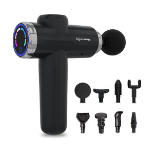 Lifelong Gun Massager for Pain Relief with 8 Massage Heads & LCD Touch Display