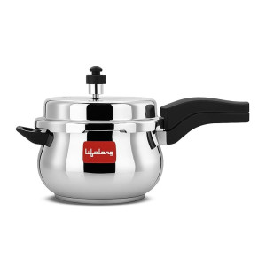 Lifelong Stainless Steel Curve Pressure Cooker 5 Liters