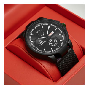 LIMESTONE All Black Apex Day Date Mesh Strap Quartz Analog Watch