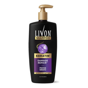 LIVON Keratin Shampoo for Damaged Hair (650 ml)