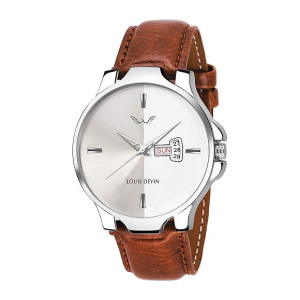 LOUIS DEVIN WT030 Leather Strap Analog Wrist Watch