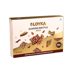 Loyka Almond Brittle Gold Choco Box – 28 pcs, Premium Gift Hamper