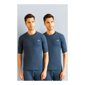 Lux Cottswool Men’s Half Sleeves Round Neck Thermal Set