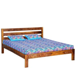 Mamta Decoration Sheesham Wood King Size Bed Teak Finish for Bedroom
