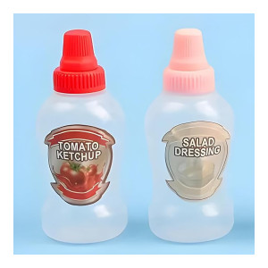 MaruHub Mini Ketchup & Salad Dressing Squeeze Bottles
