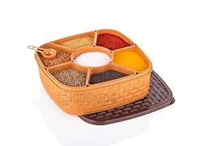 Deal Masala Rangoli Dabba Box Set 7 in 1 Brown Rs. 97