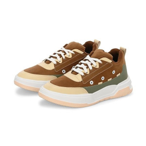 Massari Faux Leather Sneakers for Men with Memory Foam Footbed
