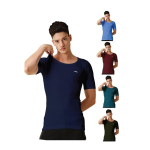 Men’s Cotton Vest RNS | Super Combed Cotton | Round Neck, Half Sleeves