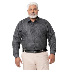 Deal Men’s Plus Size Checkered Shirt with Chest Pocket