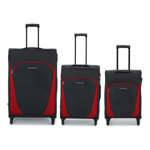 METRONAUT Soft Body Set of 3 Luggage 4 Wheels Prime Plus Combo