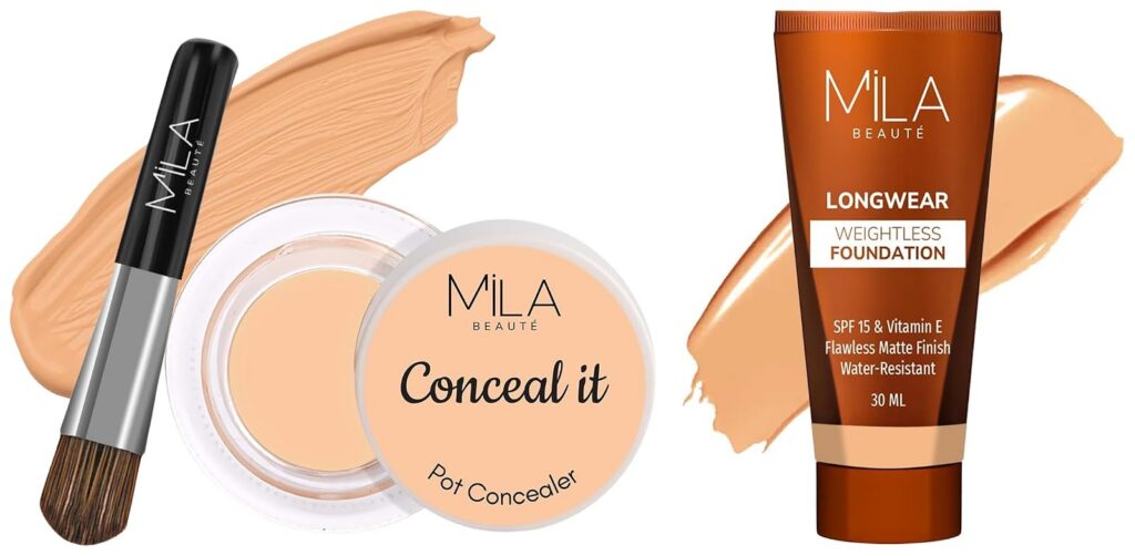 MILA BEAUTÉ Conceal It Pot & Foundation (Medium Beige, Golden Caramel)