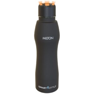 Deal Milton Euroline Smart Stainless Steel Water Bottle 880ml Black Bluetooth Enabled Rs. 399