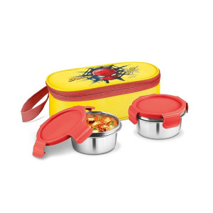 Milton Marvel Power Bite Tiffin Box with 2 Steel Containers, Leak-Proof
