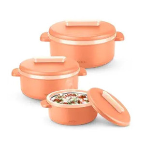 MILTON Micronova Jr. Gift Set Inner Stainless Steel Casserole Set of 3 Microwavable