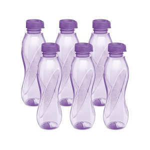 MILTON Oscar Reusable Plastic Fridge Bottle Set (Pack of 6, 1 Litre, BPA Free, Leak Proof)