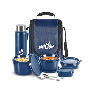 MILTON Pro Lunch Box with Steel Containers, Bottle & Bag