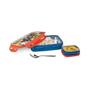 MILTON Steely Prime Insulated Stainless Steel Tiffin Box 400ml with Inner Container and Spoon