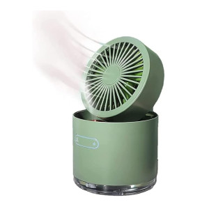 Mini Desktop Cooling & Humidifier Fan with Oscillation, Water Tank & AC Function