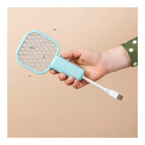 Mini Mosquito Kill Bat USB Rechargeable Portable Bug Zapper & Electric Fly Swatter
