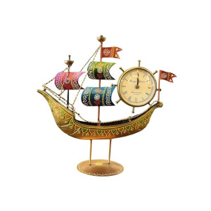 Mitti Mahal Handcrafted Iron Decorative Boat Table Clock