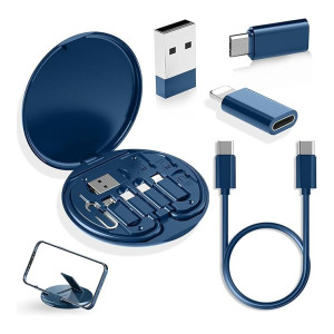 Multifunctional Data Cable Set, USB Type C Adapter, Sim Tool & Phone Holder Storage Box