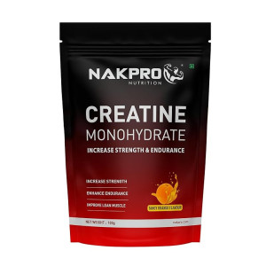 NAKPRO NUTRITION Micronised Creatine Monohydrate 100g Tangy Orange